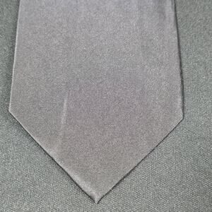 GASPARO Men's Charcoal Gray Silk Tie Handmade Solid Necktie